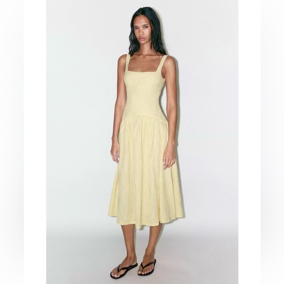 textured midi dress zara Embroidered Textured Midi Dress Zara